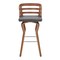 Armen Living Verne 30" Swivel Gray Faux Leather and Walnut Wood Bar Stool LCVRBAWAGR30 - alternate 7